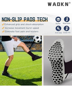 WAOKN 3 Pairs of Anti-Slip Breathable Sports Socks, Men's & Women's Anti-Blister Running Training Socks, Specialized for Basketball, Football, Walking, Hiking, Rugby, with Thickened Cushion and Enhanced Grip  - Image 4