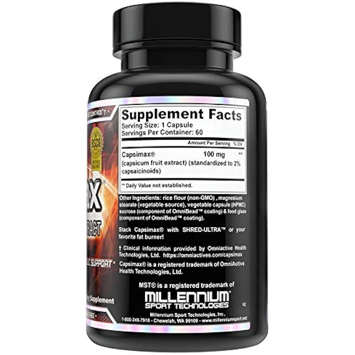 MST Capsimax Supplement 100mg V Capsules, 60 Servings Clinically Dosed Weight Management, Thermogenic, Appetite Control, Calorie Burning, Metabolic Health, Stimulant Free. BSCG Certified - Image 2