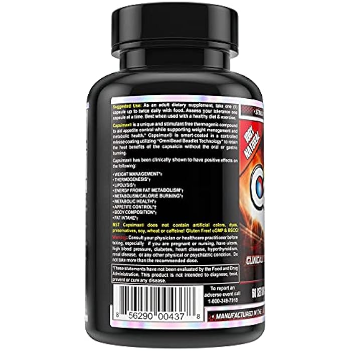 MST Capsimax Supplement 100mg V Capsules, 60 Servings Clinically Dosed Weight Management, Thermogenic, Appetite Control, Calorie Burning, Metabolic Health, Stimulant Free. BSCG Certified - Image 3