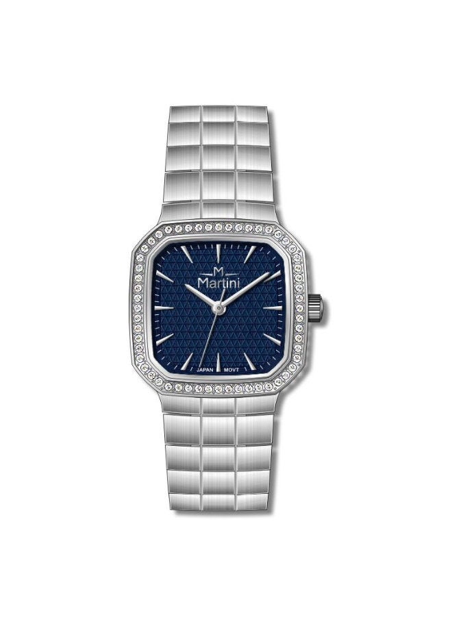 MARTINI Elegant Martini Women's Watch Stylish Navy Blue Dial Stainless Steel Band Water Resistant Perfect for Casual and Formal Wear - Image 1
