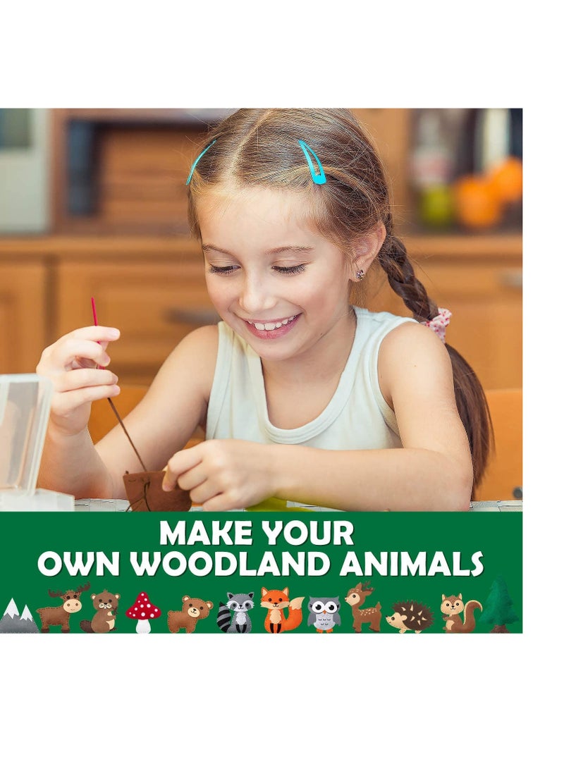 SYOSI Workshop Sewing Kit for Kids, Woodland Animals Kids Sewing Kit, Make Your Own Stuffed Animal Kit, Felt Stitch Art and Craft Toys for Boys and Girls DIY Crafting and Sewing - Image 2