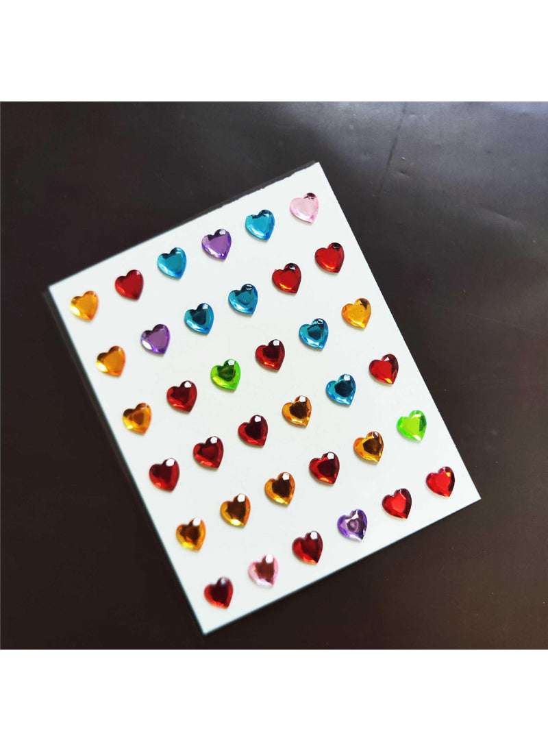 Generic - Iridescent Heart Gemstone Crystal Sticker Craft 36 PCs 8mm | Mixed color - Image 1