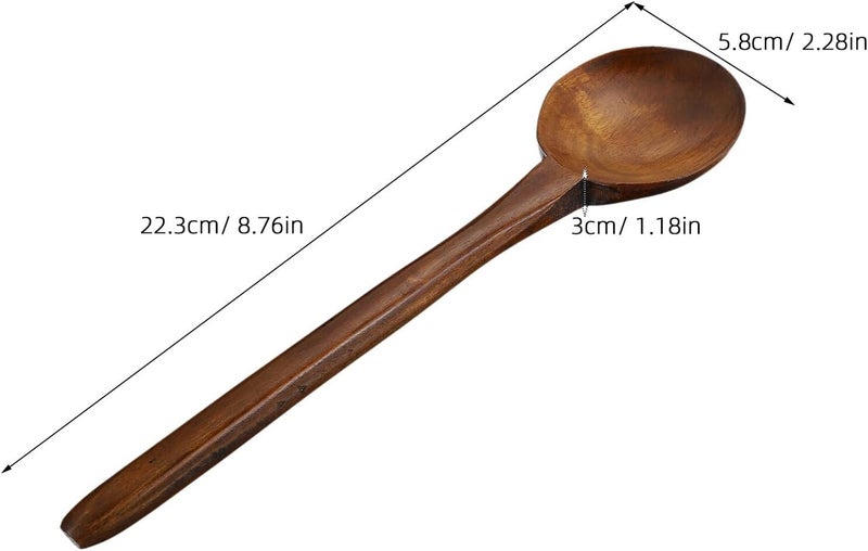 ABOOFAN 2pcs Long Handle Wooden Soup Ladles Kitchen Cooking Spoons Natural Wood Scoop Spoon for Asian Noodle Soups and Ramen Bowls - Image 2