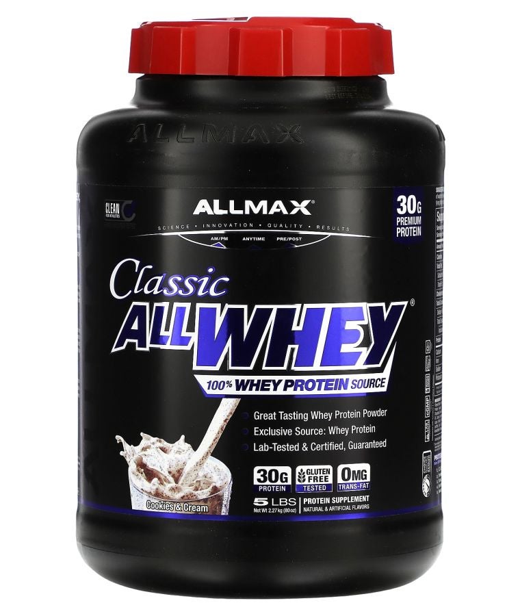 Allmax CLASSIC ALLWHEY® 100% Whey Protein Source Cookies & Cream 5 lbs. (2.27 kg)