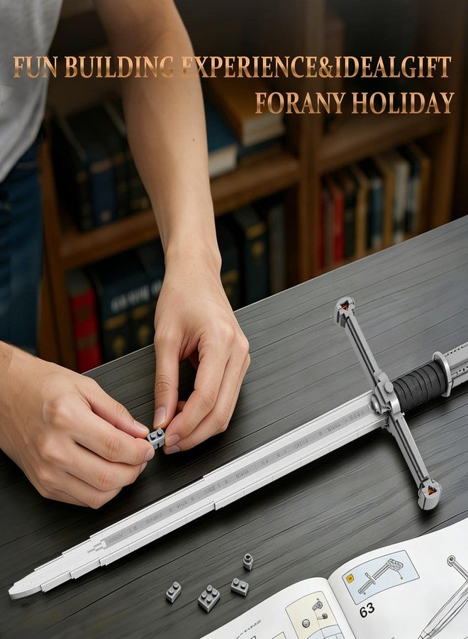 Reobrix Sword Building Sets for Adults, Collectible Sword Building Block for Display Model, Fantasy Narthil Sword Construction Bricks, Home Office Decor, Ideal Gifts for Adults 14+ - Image 5