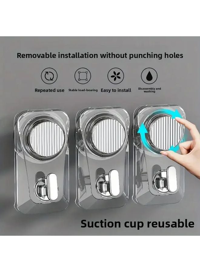Square Gray Heavy Duty Suction Cup Hook No Drill Installation Removable Leak Proof Towel Holder - Image 2