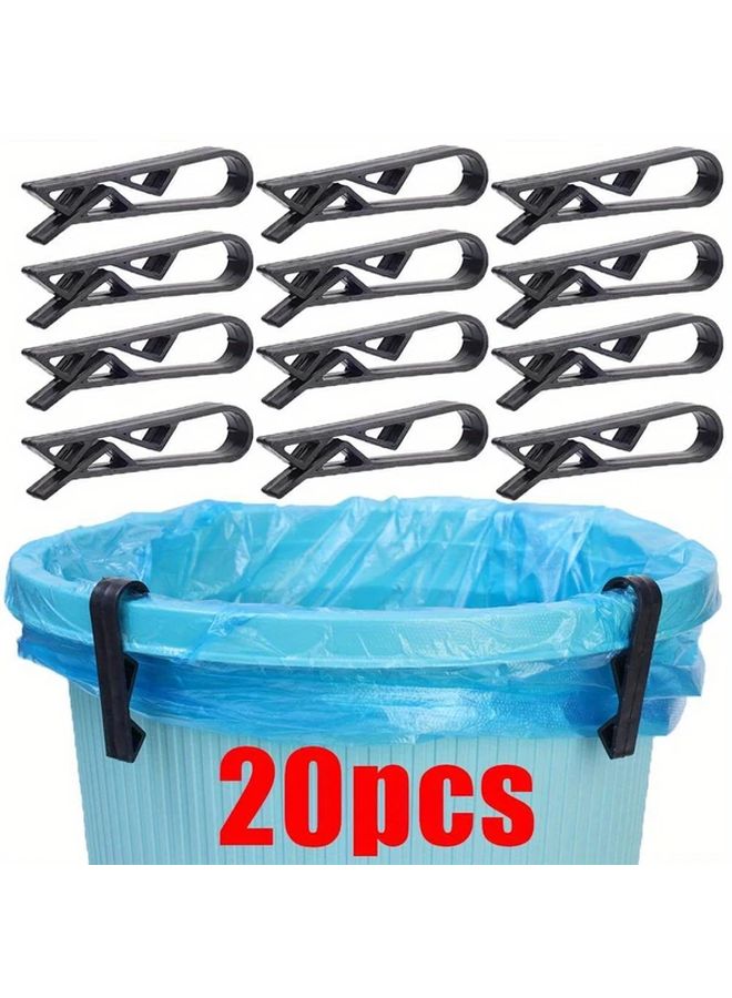 20 PCS Black Garbage Bag Clips Anti Slip Trash Can Lid Sealing Snack Bag Holders - Image 2