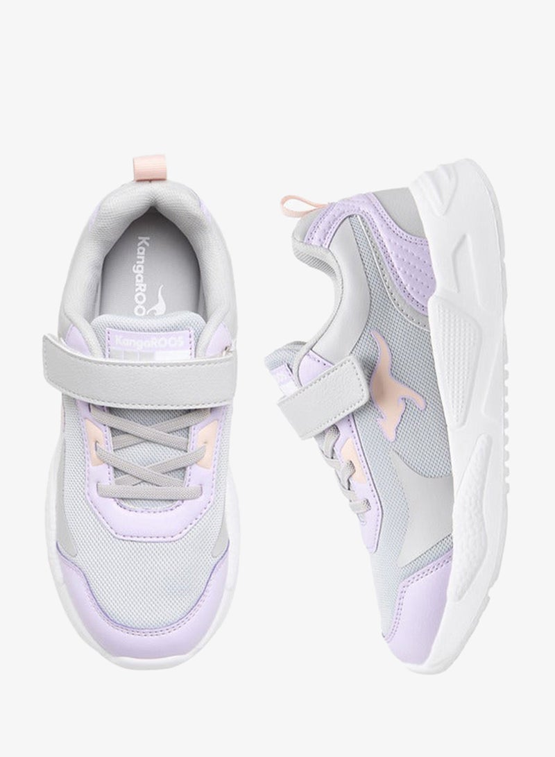 kangaROOS Girls' Logo Detail Sports Shoes with Hook and Loop Closure - Image 3