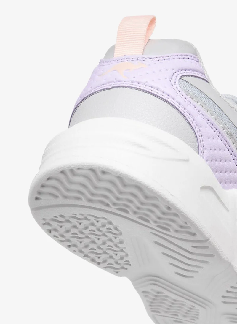 kangaROOS GREY Girls' Logo Detail Sports Shoes with Hook and Loop Closure for Women | Best Price UAE