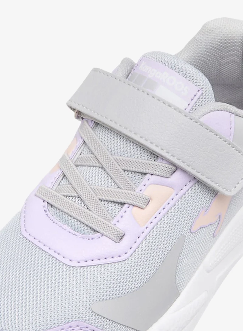 kangaROOS GREY Girls' Logo Detail Sports Shoes with Hook and Loop Closure for Women | Best Price UAE