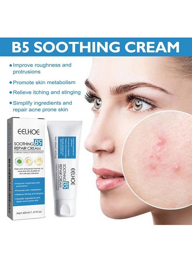 إيلهو كريم B5 المهدئ لإصلاح البشرة، كريم لتقوية حاجز الجلد، كريم وجه ليشد البشرة للبشرة الحساسة، كريم مرطب مضاد لاحمرار البشرة، كريم ترطيب عميق للخطوط الدقيقة والتجاعيد، تحسين مرونة الجلد وثباته، ترطيب مكثف، مرطب للوجه للنساء والرجال 40 مل - Image 3