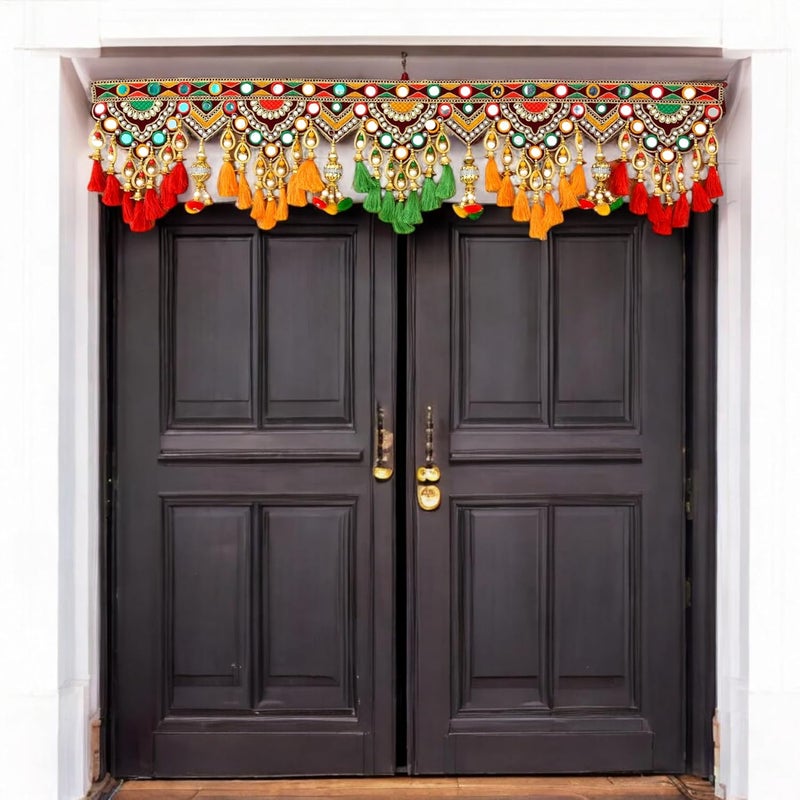 DK trades Traditional Entrance Main DoorMain Home Door Multi Pearl Beads And Thread Home Decoration Toran91 Cm - Image 1