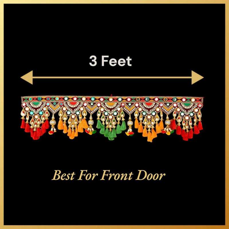 DK trades Traditional Entrance Main DoorMain Home Door Multi Pearl Beads And Thread Home Decoration Toran91 Cm - Image 2