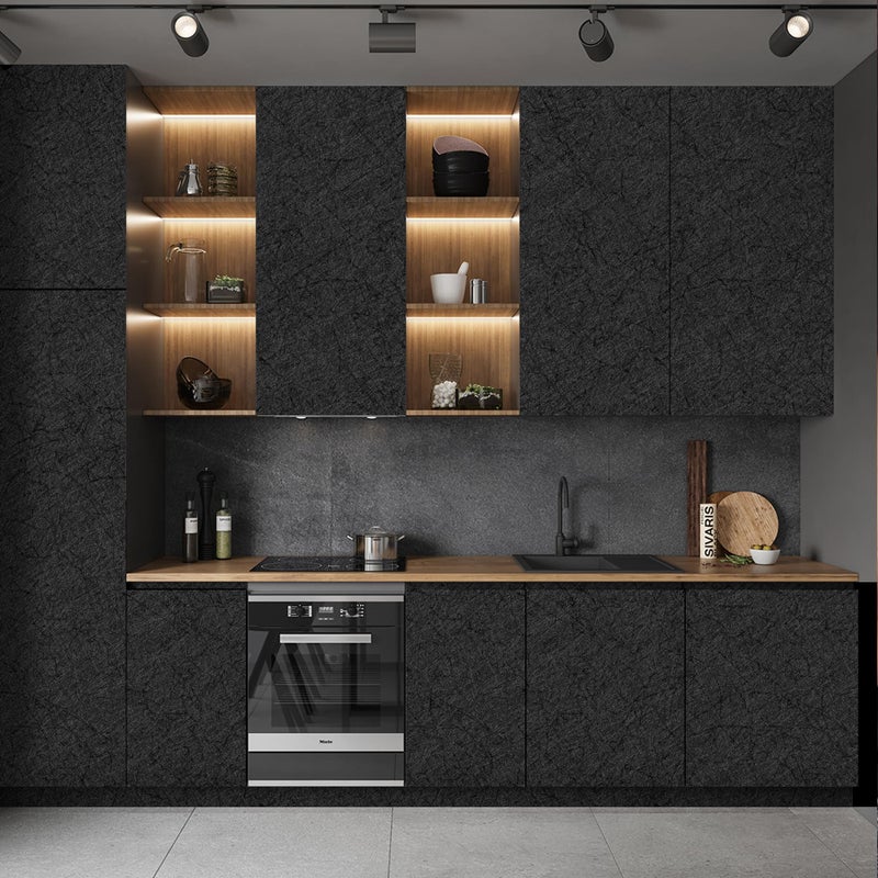 Abyssaly Dark Grey Peel and Stick Self Adhesive Wallpaper - Removable Waterproof Bathroom Countertop Contact Paper 15.7" X 118" - Kitchen Vinyl Wrap for Cabinet Countertops - Wall Cover Counter Top Paper - Image 3