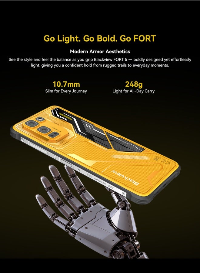 Blackview FORT 5 Smartphone 12GB+256GB Octa Core Helio G100 108MP Camera 5000mAh 33W Fast Charge Dual SIM Mobile Phone Warrior Black - Image 5