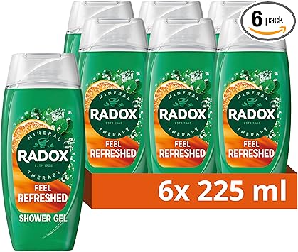 Radox Mineral Therapy Feel Refreshed Shower Gel with Eucalyptus Citrus Scent 225ml Pack of 6 - Image 1