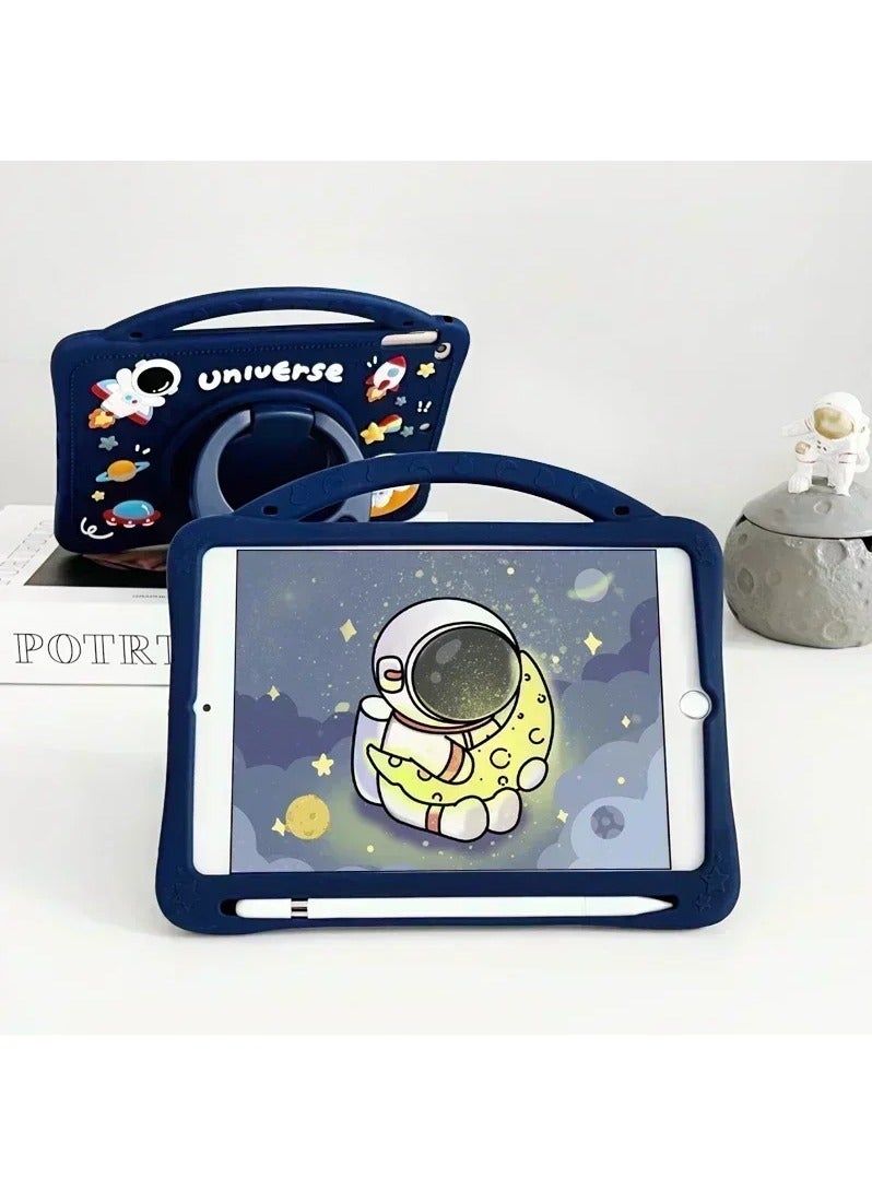 فوميمو حافظة لجهاز Xiaomi Redmi Pad SE 11 بوصة 2023، حامل بمقبض محمول، غطاء سيليكون ناعم مناسب للأطفال مع حزام كتف لجهاز Xiaomi Redmi Pad SE 11 بوصة 2023 (أزرق داكن) - Image 3