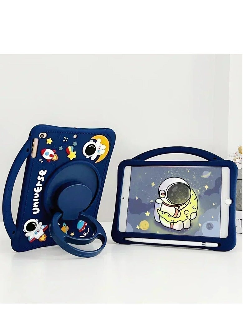 فوميمو حافظة لجهاز Xiaomi Redmi Pad SE 11 بوصة 2023، حامل بمقبض محمول، غطاء سيليكون ناعم مناسب للأطفال مع حزام كتف لجهاز Xiaomi Redmi Pad SE 11 بوصة 2023 (أزرق داكن) - Image 4