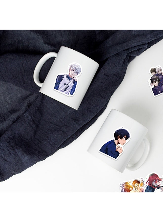 إم إكس إن ١٠٠ قطعة من ملصقات أنمي كرتونية يابانية زرقاء اللون، ملصقات أنمي كرة قدم حماسية زرقاء، ملصقات جرافيتي فينيل مقاومة للماء لشخصية باتشيرا الرائعة، مناسبة للمراهقين والأطفال، أجهزة الكمبيوتر المحمولة، ألواح التزلج، السيارات، زجاجات المياه، الخوذات، الدراجات، الأمتعة، والدراجات النارية. - Image 4