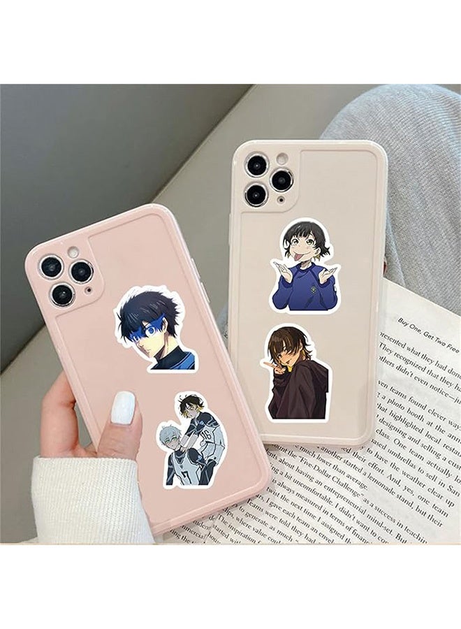 إم إكس إن ١٠٠ قطعة من ملصقات أنمي كرتونية يابانية زرقاء اللون، ملصقات أنمي كرة قدم حماسية زرقاء، ملصقات جرافيتي فينيل مقاومة للماء لشخصية باتشيرا الرائعة، مناسبة للمراهقين والأطفال، أجهزة الكمبيوتر المحمولة، ألواح التزلج، السيارات، زجاجات المياه، الخوذات، الدراجات، الأمتعة، والدراجات النارية. - Image 2