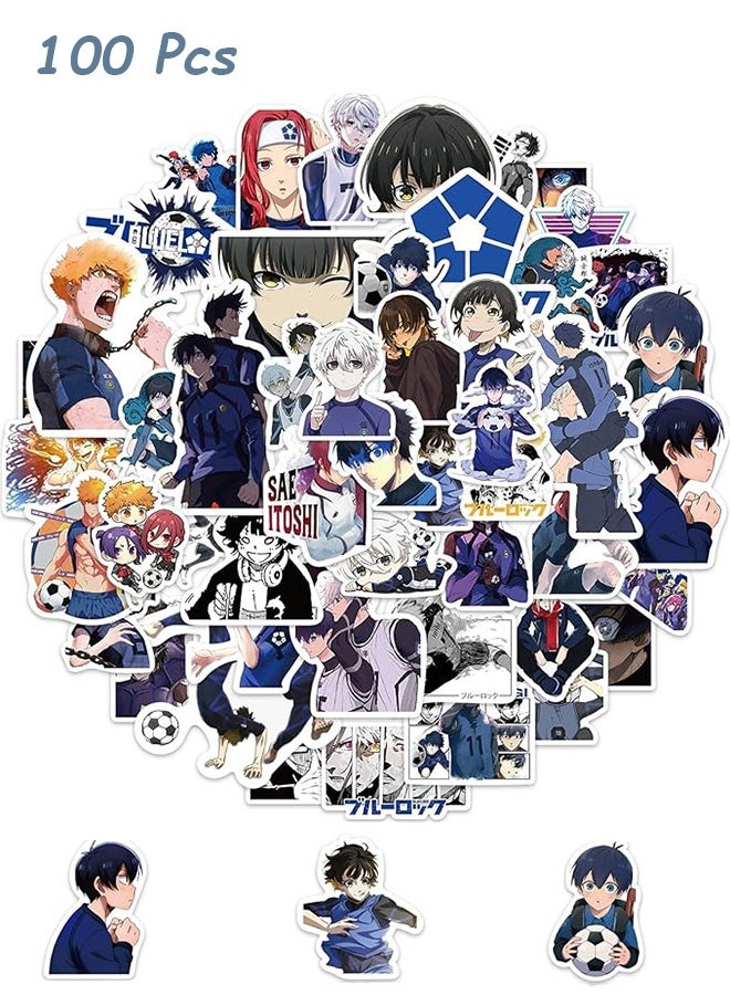 إم إكس إن ١٠٠ قطعة من ملصقات أنمي كرتونية يابانية زرقاء اللون، ملصقات أنمي كرة قدم حماسية زرقاء، ملصقات جرافيتي فينيل مقاومة للماء لشخصية باتشيرا الرائعة، مناسبة للمراهقين والأطفال، أجهزة الكمبيوتر المحمولة، ألواح التزلج، السيارات، زجاجات المياه، الخوذات، الدراجات، الأمتعة، والدراجات النارية. - Image 1