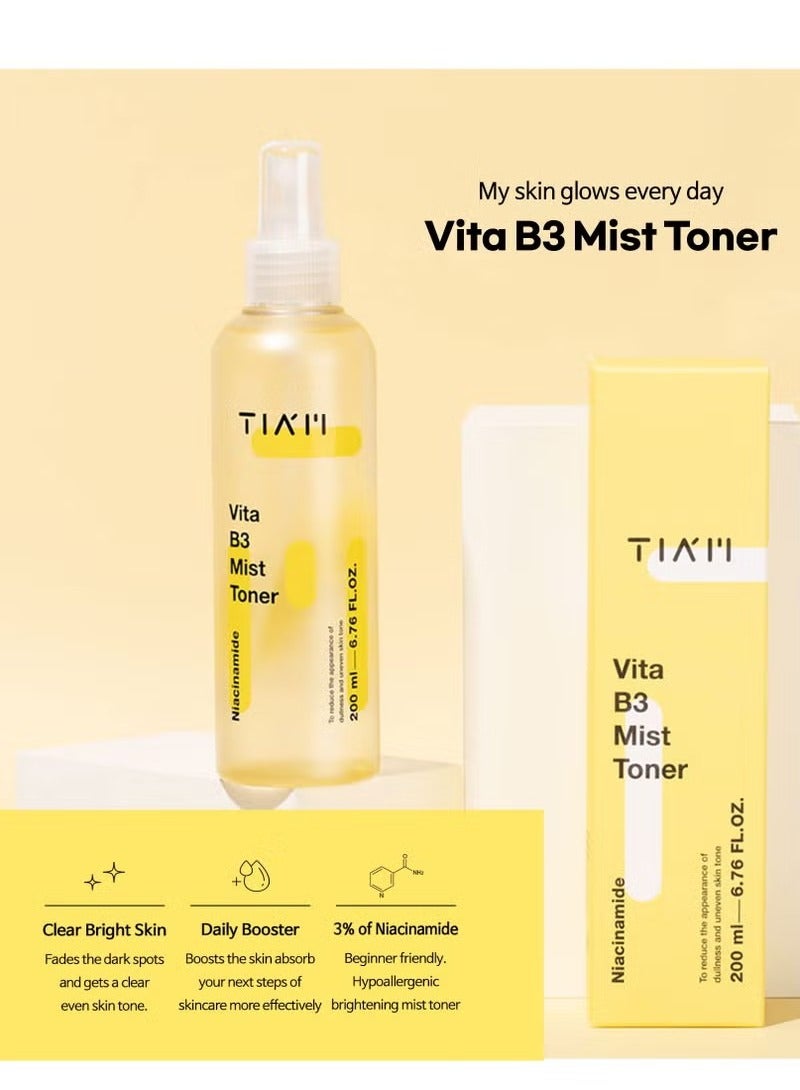 TIA'M TIAM Vita B3 Mist Toner with Niacinamide, Tranexamic Acid, and Vitamin C for All Skin Types, Facial Mist That hydrates, refreshes u0026 brightens, 6.76 FL.OZ. / 200ml - Image 2