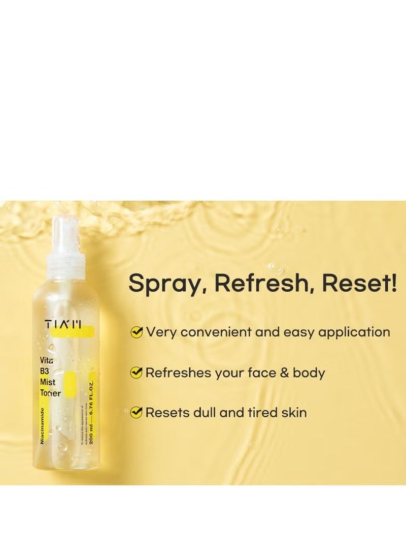 TIA'M TIAM Vita B3 Mist Toner with Niacinamide, Tranexamic Acid, and Vitamin C for All Skin Types, Facial Mist That hydrates, refreshes u0026 brightens, 6.76 FL.OZ. / 200ml - Image 3