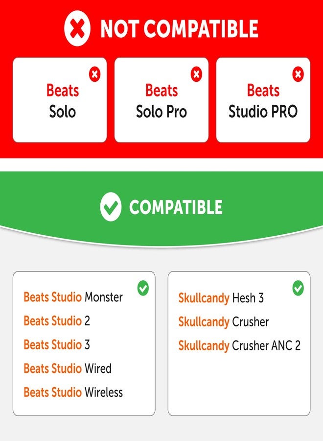 WC أغطية وسادات الأذن WC SweatZ Studio - أغطية حاصلة على براءة اختراع لسماعات Beats Studio 3 (A1914) و Beats Studio 2 (B0500 /B0501)، من إنتاج Wicked Cushions | مقاومة للعرق وسهلة الغسل | أسود - Image 2