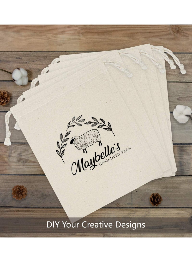 SYOSI Reusable Produce Bags, 12 Pack Muslin Bags with Drawstrings for Shopping and Storage, Natural Cotton Bags, Washable, Biodegradable, for Fruit Vegetable and More - Image 3