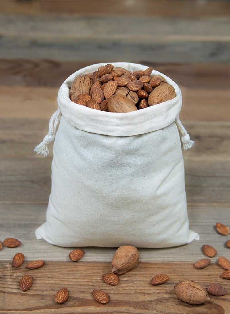 SYOSI Reusable Produce Bags, 12 Pack Muslin Bags with Drawstrings for Shopping and Storage, Natural Cotton Bags, Washable, Biodegradable, for Fruit Vegetable and More - Image 2