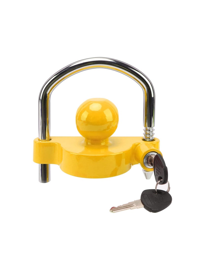 Trailer Lock, Universal Lock Hitch Coupler Locking Adjustable Height with 2 Keys - Image 1