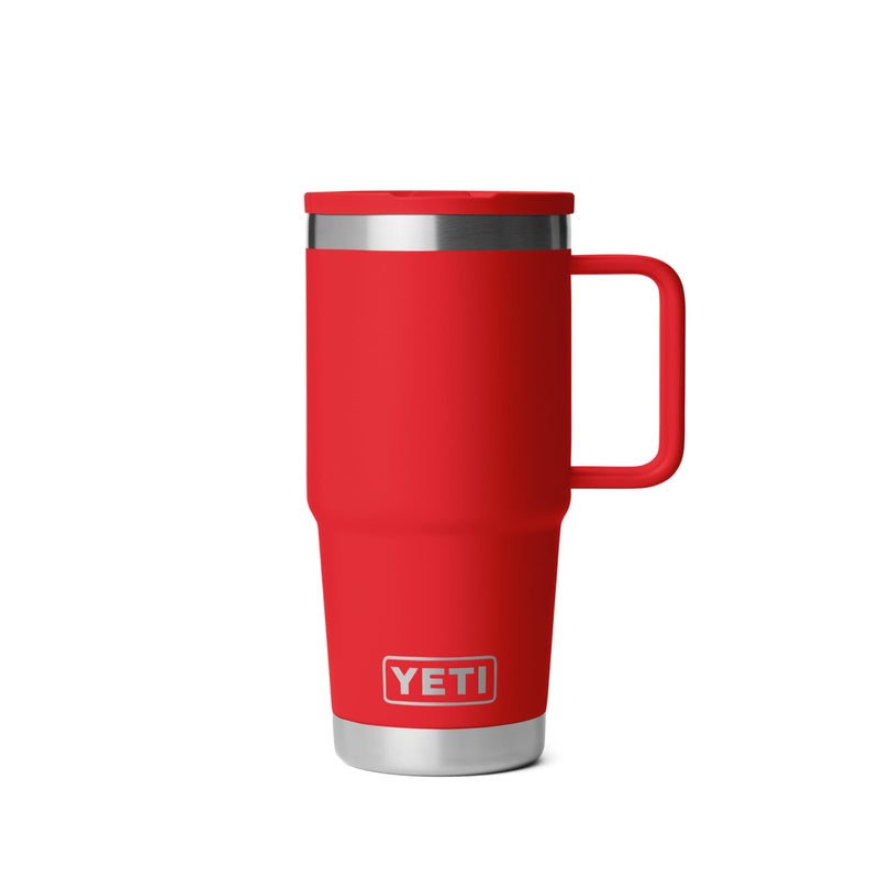 YETI Rambler 20 oz Travel Mug with Flip Straw Lid Stainless Steel Vacuum Insulated Leakproof Cup Holder Friendly Rescue Red - Image 2