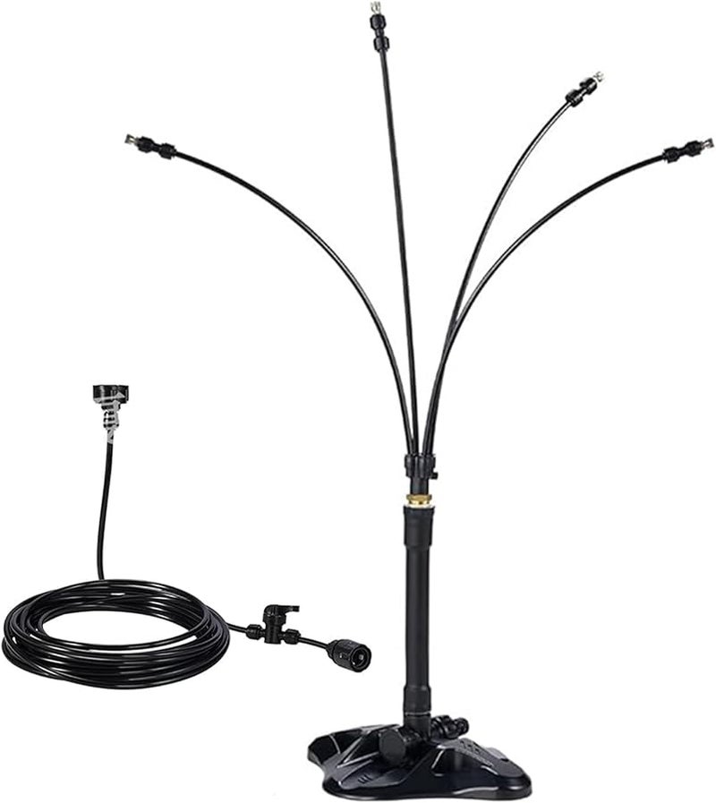 Adjustable Height Portable Misting System with 26ft Water Line for Outdoor Cooling - Image 2
