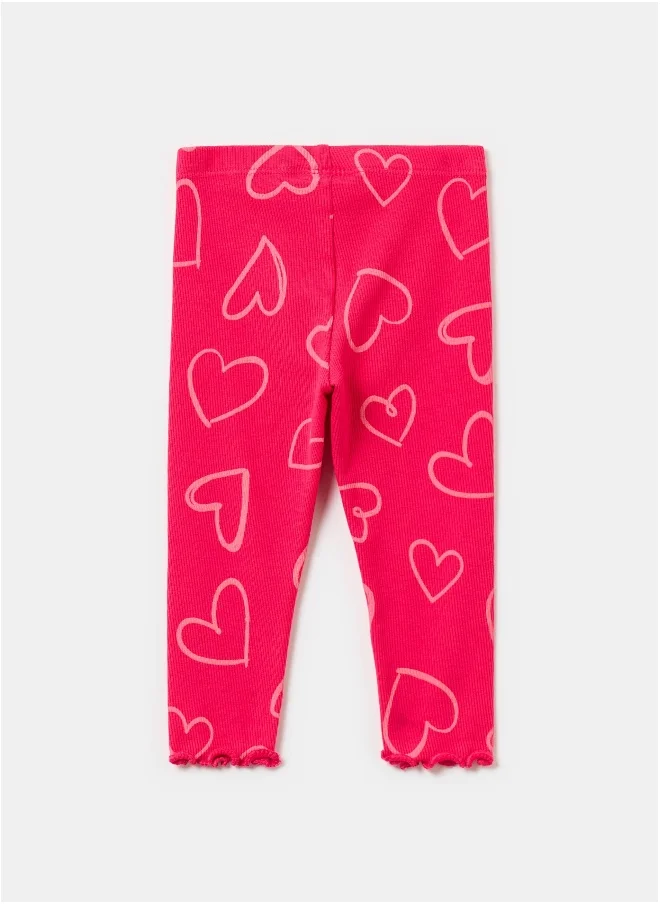 Ovs Ribbed leggings with print