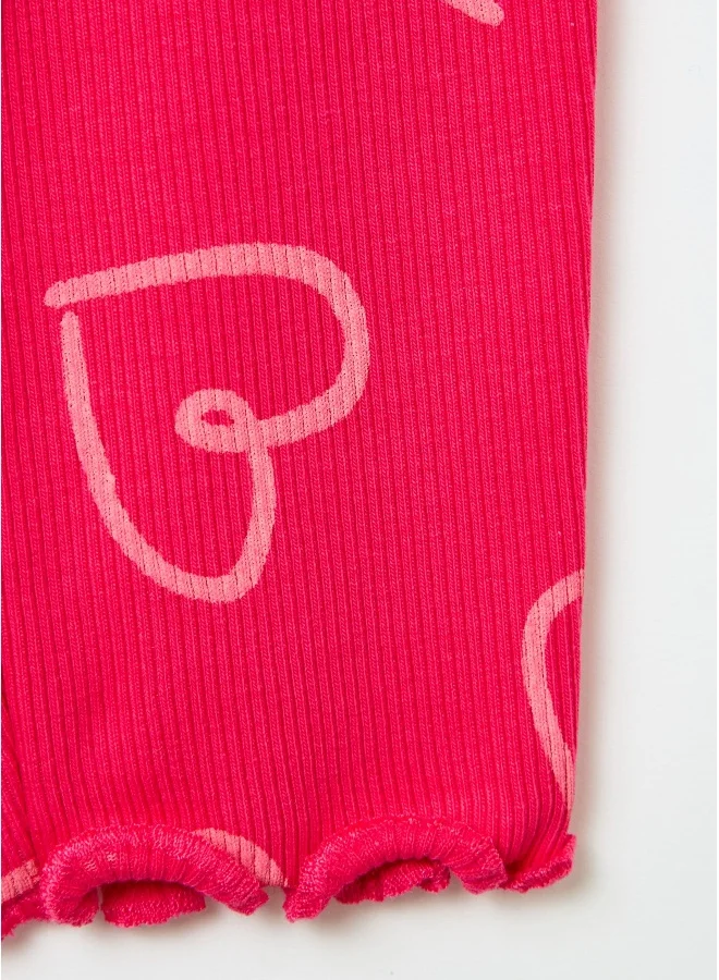 او في اس Ribbed leggings with print