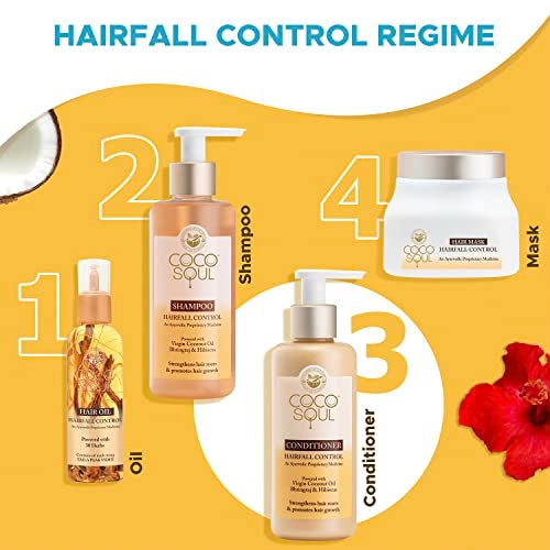 Coco Soul Hair Fall Control Conditioner with Ayurvedic Medicine | 100% Cold Pressed Virgin Coconut Oil | Bhringraj & Hibiscus | Sulphate & Paraben Free | From Makers of Parachute Advansed | 200 ml - Image 5