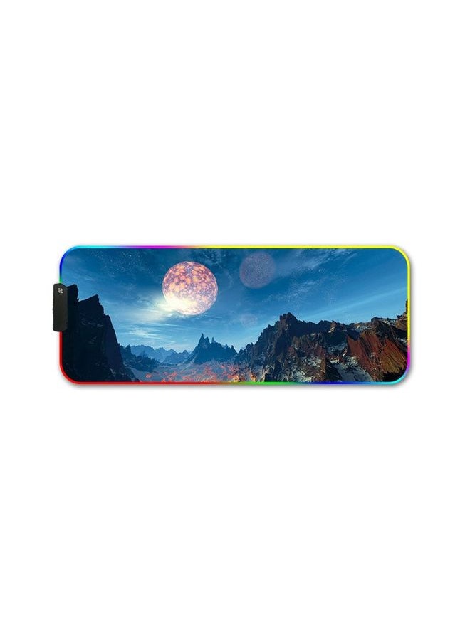 BURAQ 300x350x4mm F-01 Rubber Thermal Transfer RGB Luminous Non-Slip Mouse Pad(Snow Peak)  - Image 2