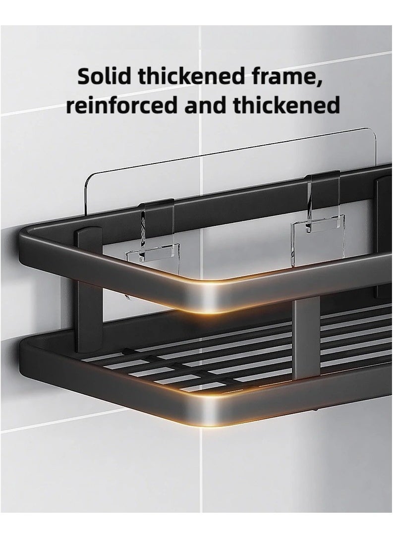 Generic - 2 Pckas Metal Shelves Corner Adhesive Shower Caddy,Strong adhesive shower rack,Strong Load-Bearing, Nail-Free Installation, Includes Traceless Stickers and Hooks - Image 1