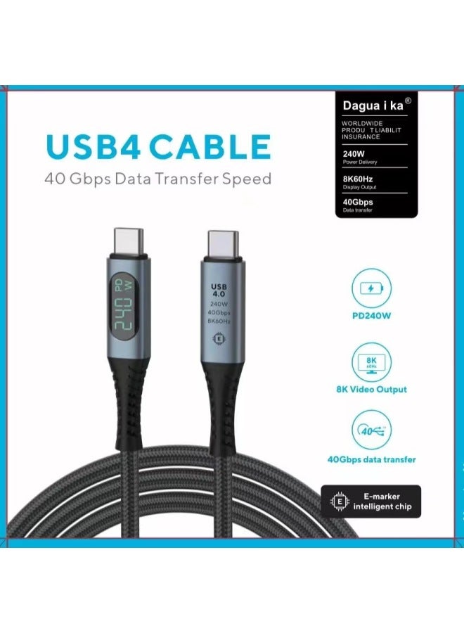 Typec Full-function Data Cable Usb4 Data Cable Supports 240w Fast Charging 8k60hz Hd Video Screen - Image 4