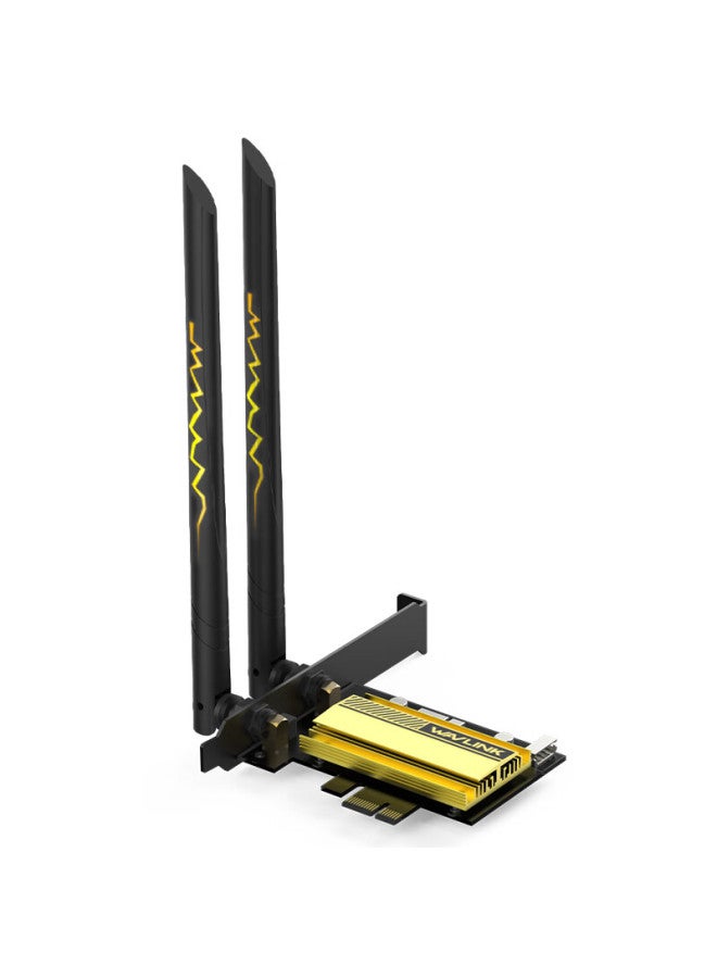 WAVLINK محول الشبكة اللاسلكية Wavlink Wn675x3-c Ax210، واي فاي 6 عالي السرعة للألعاب، بطاقة شبكة داخلية مخصصة لسطح المكتب، مستقبل واي فاي، بلوتوث 5.3 - Image 4