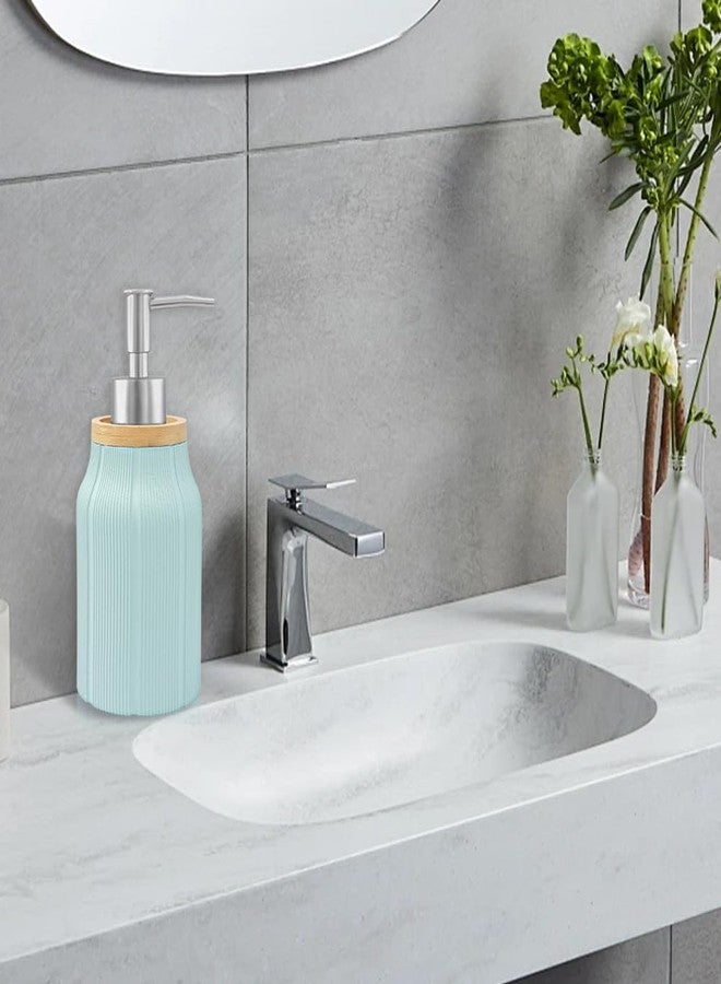 JTDTH Striped Soap Dispenser,16 Oz Hand Soap Dispenser for Bathroom & Kitchen Countertops,Soft Touch Hand Lotion Dispenser with Pump, Durable and Stylish Design,Packaging Includes Silicone Funne (Blue) - Image 2