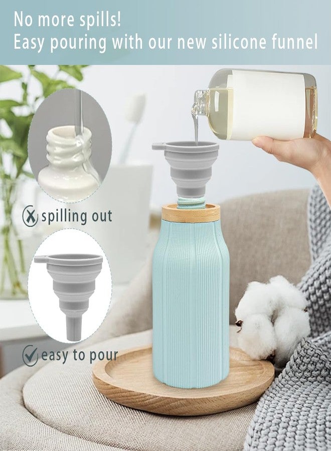 JTDTH Striped Soap Dispenser,16 Oz Hand Soap Dispenser for Bathroom & Kitchen Countertops,Soft Touch Hand Lotion Dispenser with Pump, Durable and Stylish Design,Packaging Includes Silicone Funne (Blue) - Image 4