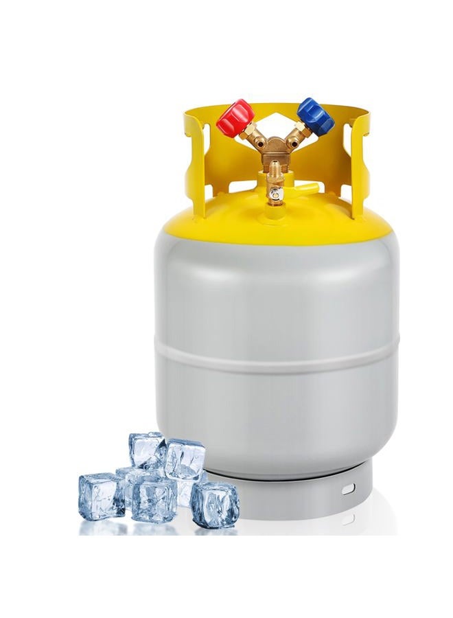 FAHKNS 30 LB Refrigerant Recovery Tank HVAC Freon Refrigerant Cylinder Tank can for R12, R22, R134A, R410A etc Refrigerant with 1/4 SAE Y-Valve Liquid/Vapor Reclaim Tank Reusable - Image 1
