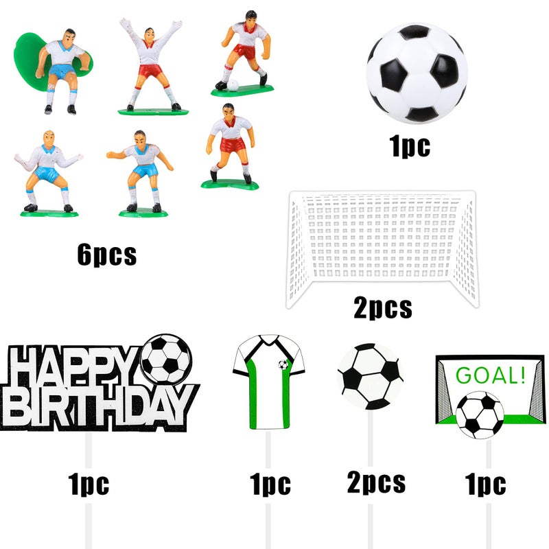 BANBALLON Soccer Ball Cake Topper Decorations For Theme Party, Football Player, Men, Boy, Birthday, Sport Supplies, 14 PCS - Image 2