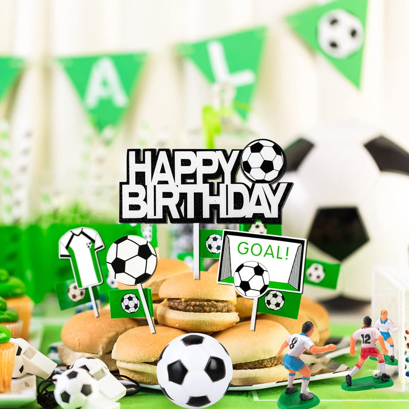 BANBALLON Soccer Ball Cake Topper Decorations For Theme Party, Football Player, Men, Boy, Birthday, Sport Supplies, 14 PCS - Image 4