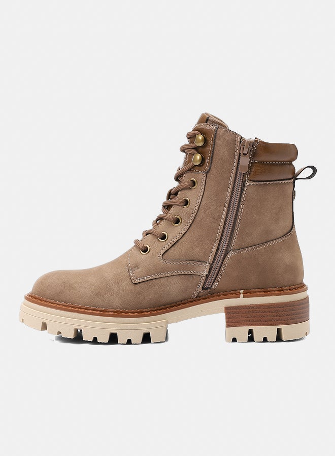 Dejavu Shoes GER-DVTX-019 Speciality Boots With Lace And Zipper Closure - Beige  For Women - Image 4
