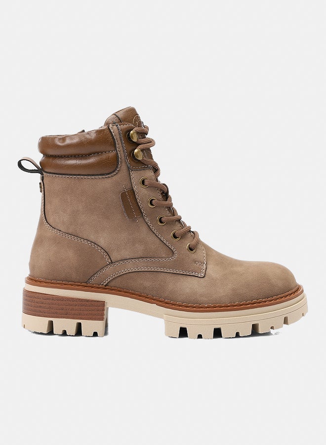 Dejavu Shoes GER-DVTX-019 Speciality Boots With Lace And Zipper Closure - Beige  For Women - Image 2