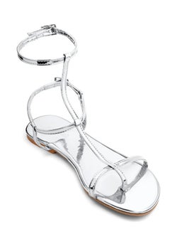 Katee Noche Silver leather summer sandals for women