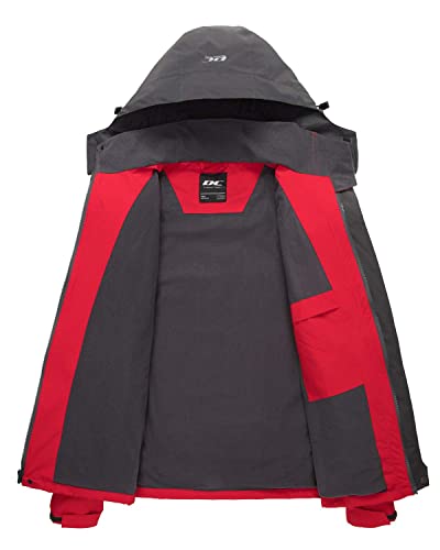 Diamond Candy Men Casual Hooded Rain Jacket-Diamond Candy lightweight Waterproof Softshell Raincoat Outdoor Sportswear Red XX-Large - Image 4