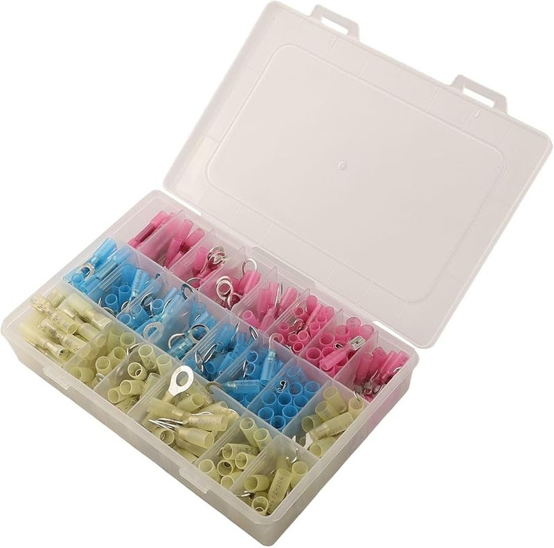 Waterproof Heat Shrink Wire Connectors Kit 250 PCS Ring Fork Spade Terminal Assortment - Image 3